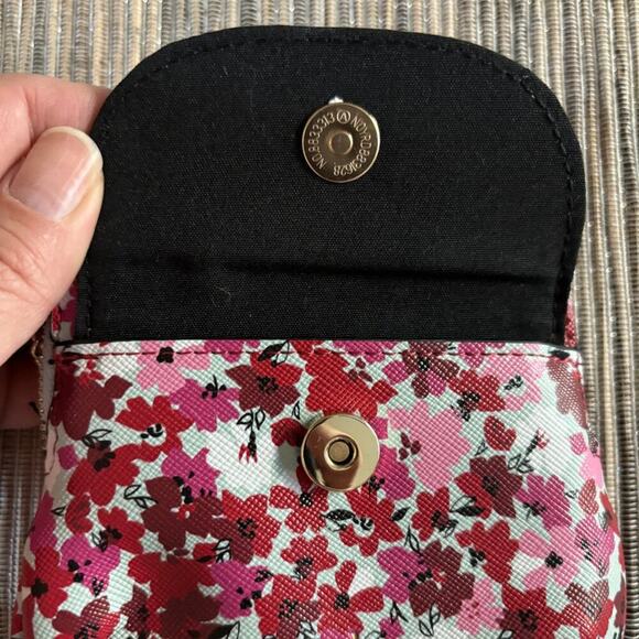 NANETTE LEPORE | Keychain Pouch Pink Maroon Flowers Mint Background - Picture 3 of 7